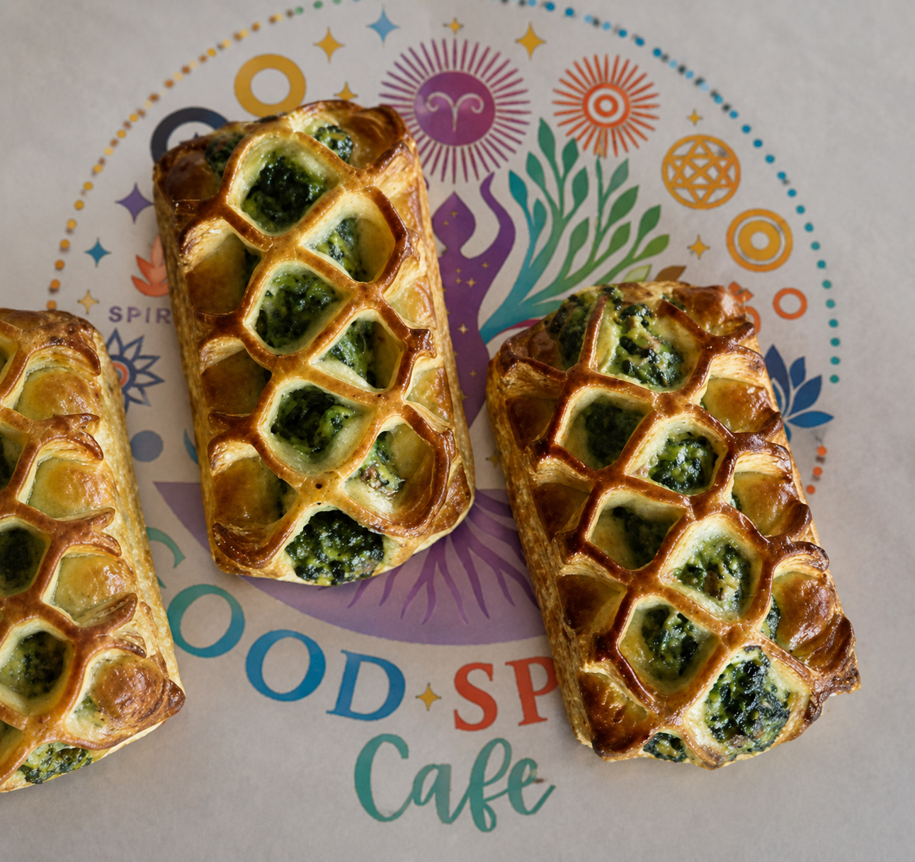 Spinach & feta croissant at Good Spirit Cafe